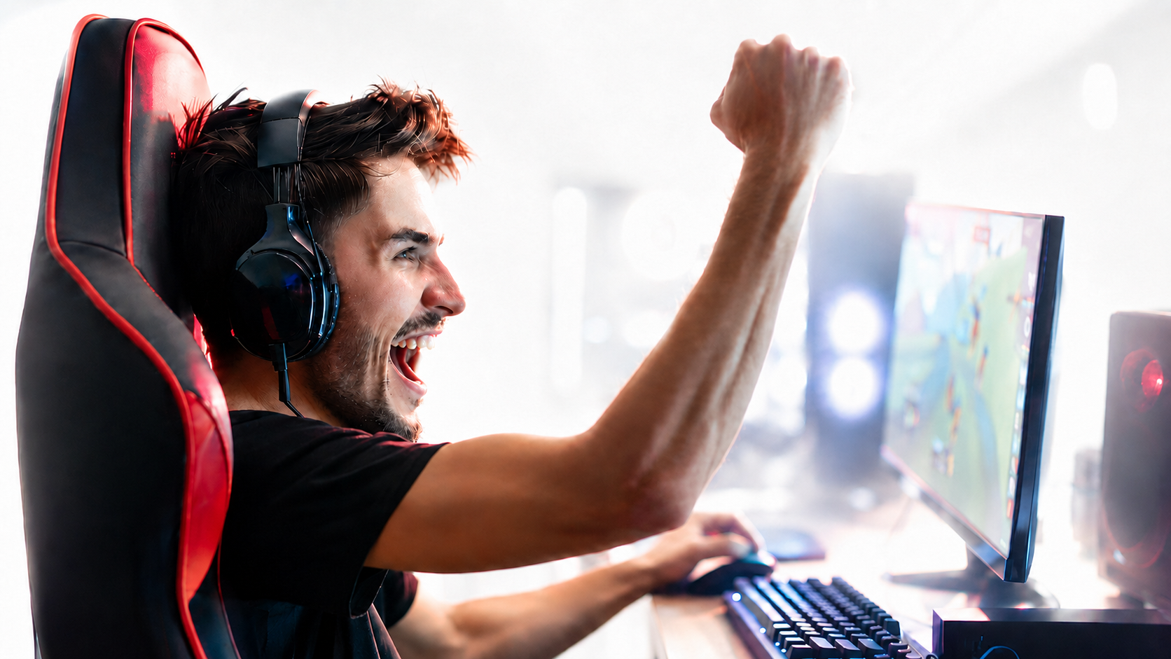 Gamer with RGB lighting